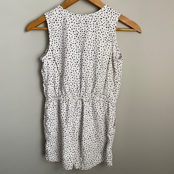 Old Navy Girl's White/Black Print Linen Blend Romper Size Large (10-12) - Picture 5 of 13